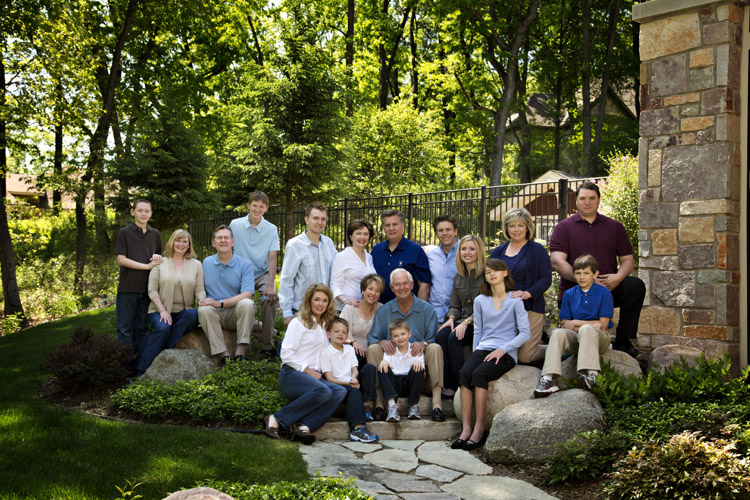 The Healy family portrait on location at their home in North Oaks, MN.