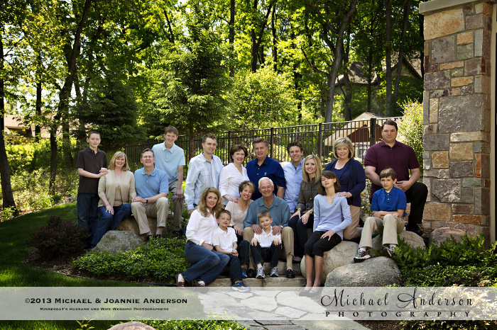 Family Portraits On Location. The Healy Family photo created on location in the backyard of their beautiful home in North Oaks, Minnesota on Mother's Day 2012.
