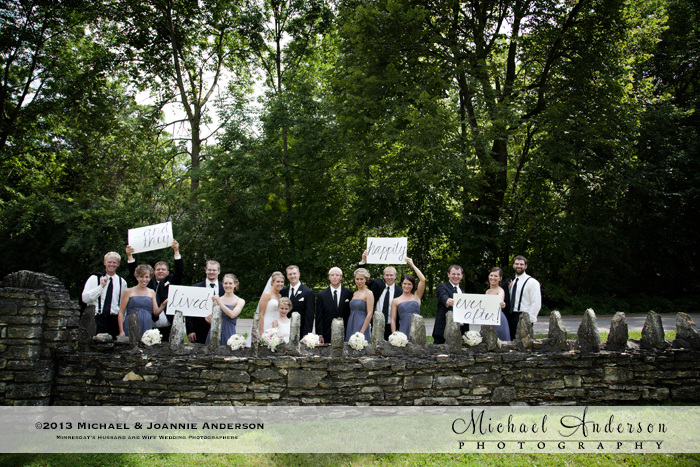 Mayowood Stone Barn wedding party photograph.
