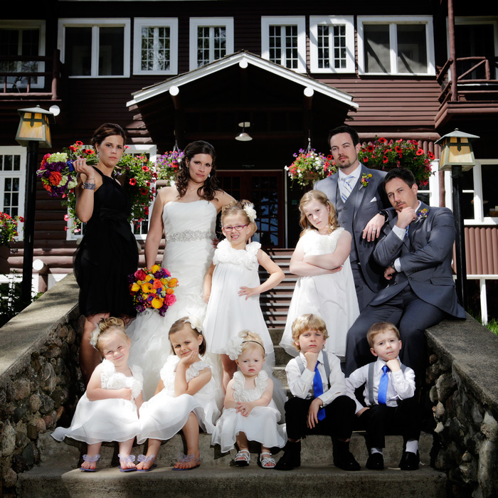 Destination wedding party photograph at Grand View Lodge in Nisswa, MN.