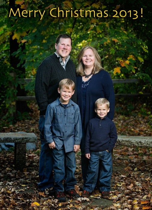 The front side of the Dahlstrom Christmas Card for 2013. Taken in the Portrait Park at Michael Anderson Photography.