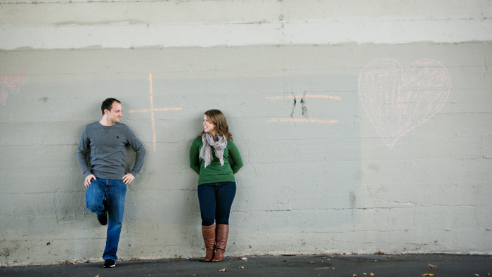 Engagement portrait photography of Tony and Sara near St. Anthony Main.