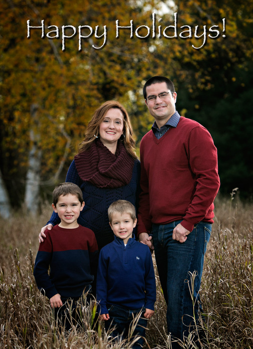Front side of the Call family Holiday Card for 2013.