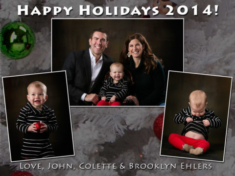 2014 Family Christmas cards featuring the Ehlers family portraits for 2014.