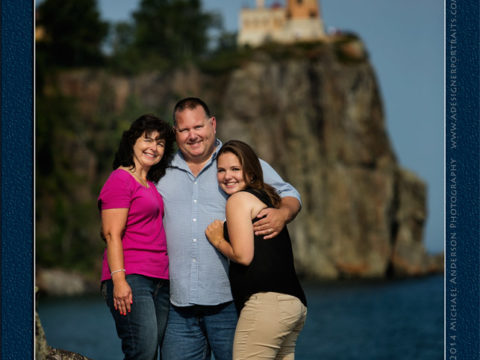 2014 Family holiday greeting cards featuring the Rauenhorst family portrait taken on the North Shore of Lake Superior. An annual portrait opportunity, "North Shore Portrait Weekend" by Michael and Joannie Anderson at Michael Anderson Photography.