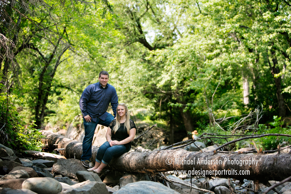 Lake Superior photography of an engagement portrait created near the Lester River in Duluth, Minnesota.