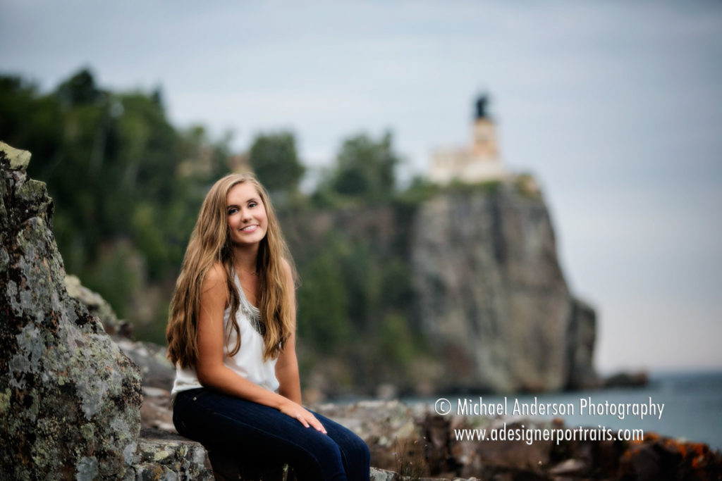 Lake Superior Photography and the Eagan High School senior portraits of McKenna taken at Split Rock Lighthouse State Park on Lake Superior.