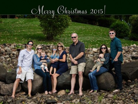 The front side of the 2015 Swanson family Christmas card design.