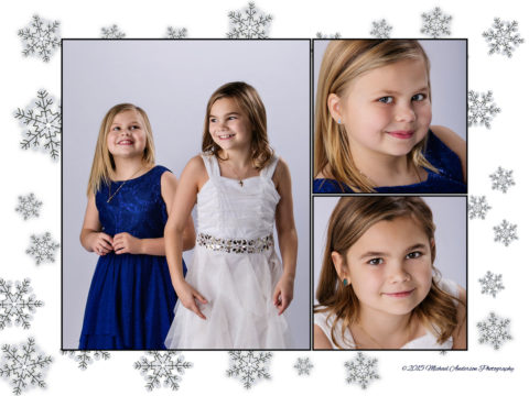 Reverse side of the 2015 Cmiel's Family Christmas Card created in the studio at Michael Anderson Photography in Mounds View, MN.