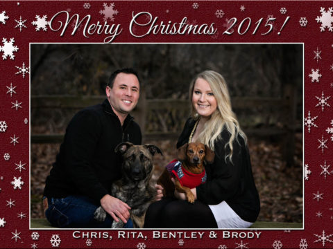 The Sorensen 2015 Christmas Card created in Anderson Portrait Park in Mounds View, MN.