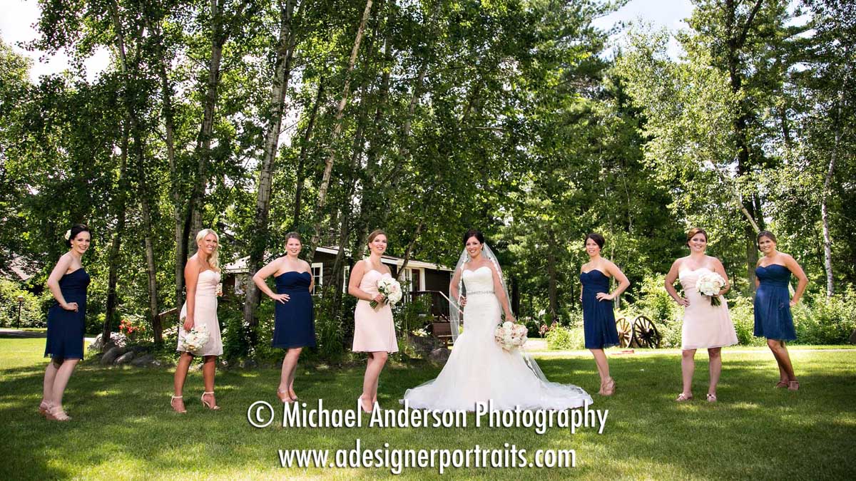 A fun wedding photo of the bride and her bridesmaids. Image taken by the Gull Lake Center before their Grand View Lodge wedding.