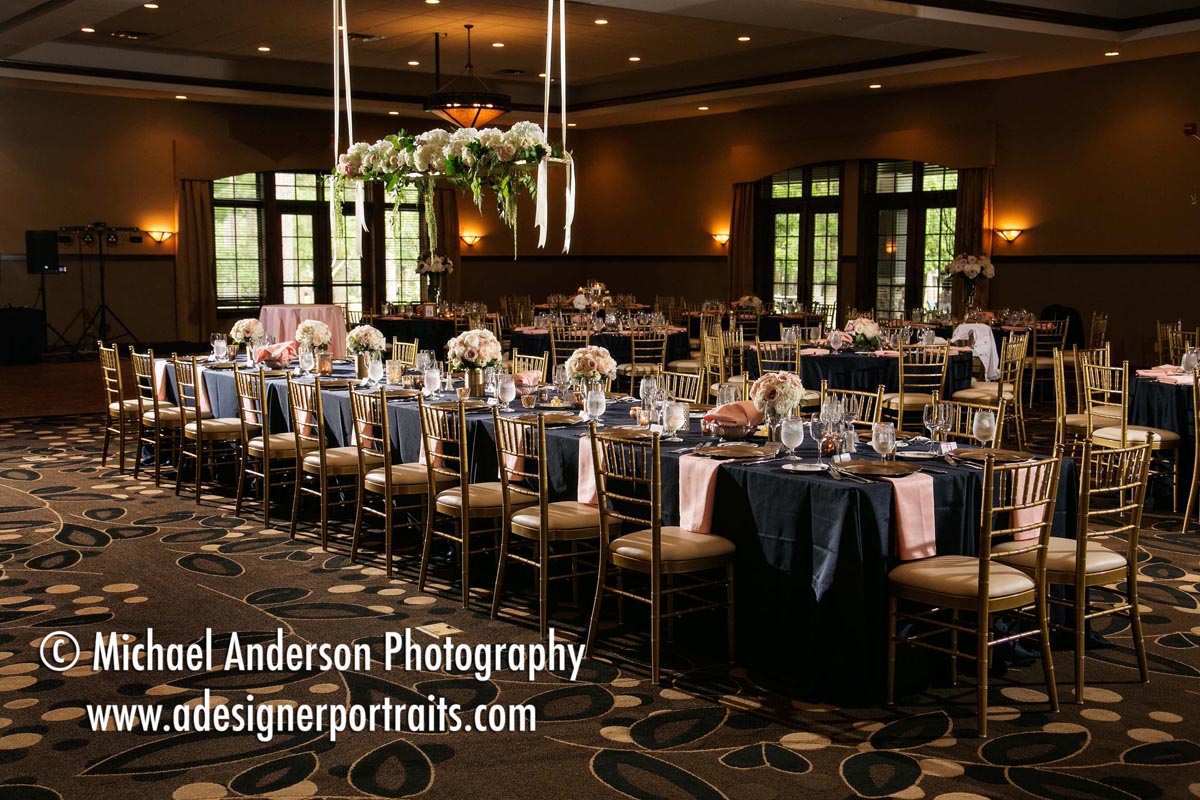 A truly stunning head table photograph. Wedding detail photo taken in the Gull Lake Center at their Grand View Lodge wedding reception in Nisswa, MN.