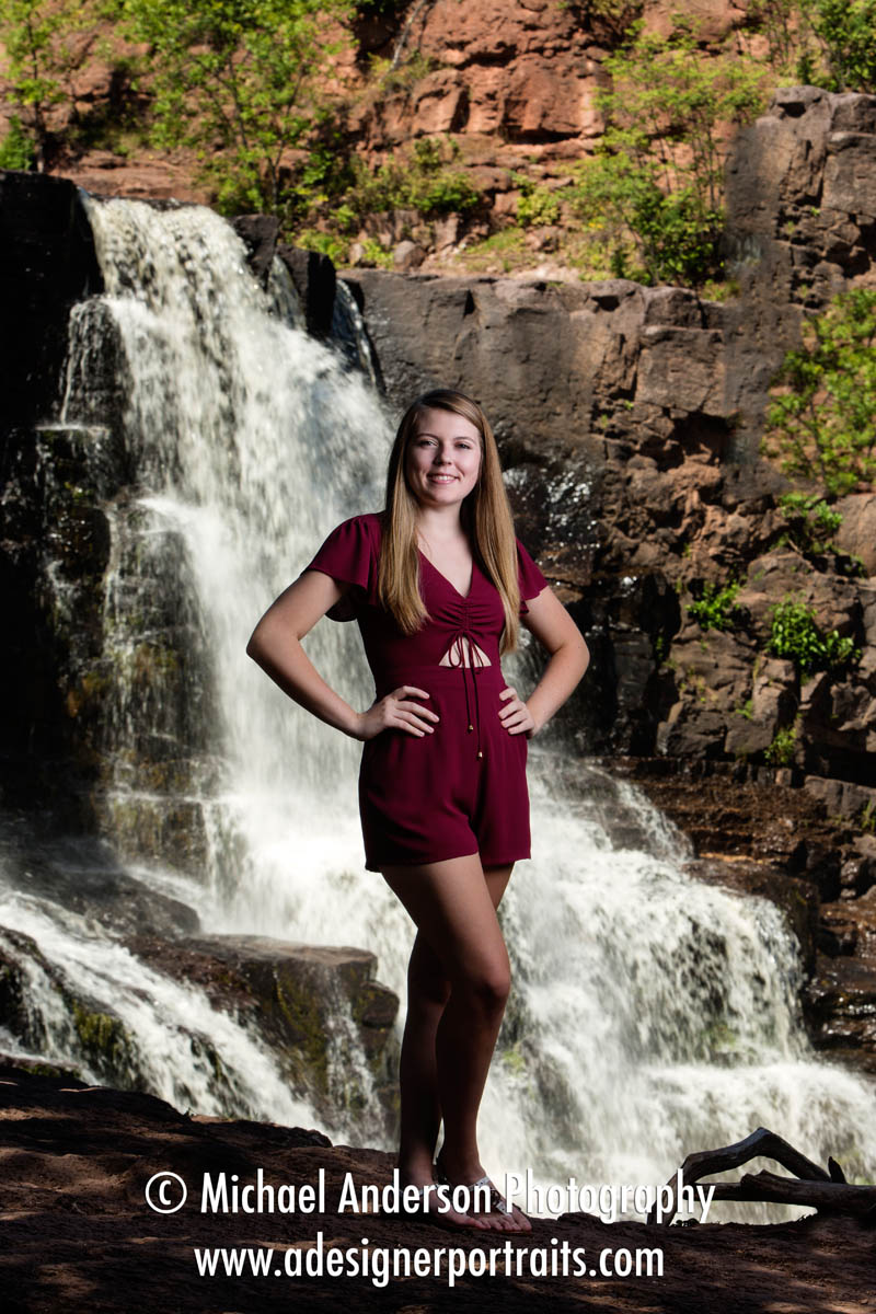 One of Tori's Champlin Park senior portraits on the North Shore of Lake Superior taken at Gooseberry Falls State Park.