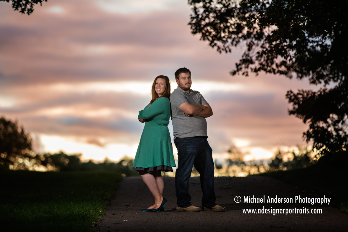 A pretty sunset photo taken during Eric and Amanda's engagement portraits at Long Lake Regional Park.
