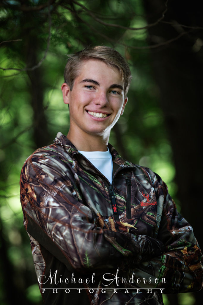 One of Ben's Lake Superior senior portraits. Image taken in hunting gear in the Lake Superior National Forest near Duluth, MN.