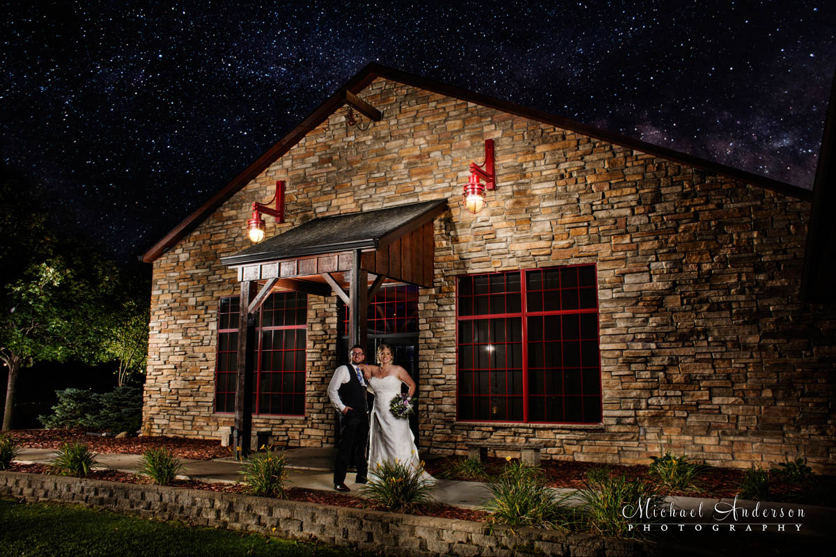 Best Minneapolis Saint Paul MN Wedding Photos in 2017. A starry night light painting wedding photograph created at The Pavilion at Lake Elmo.