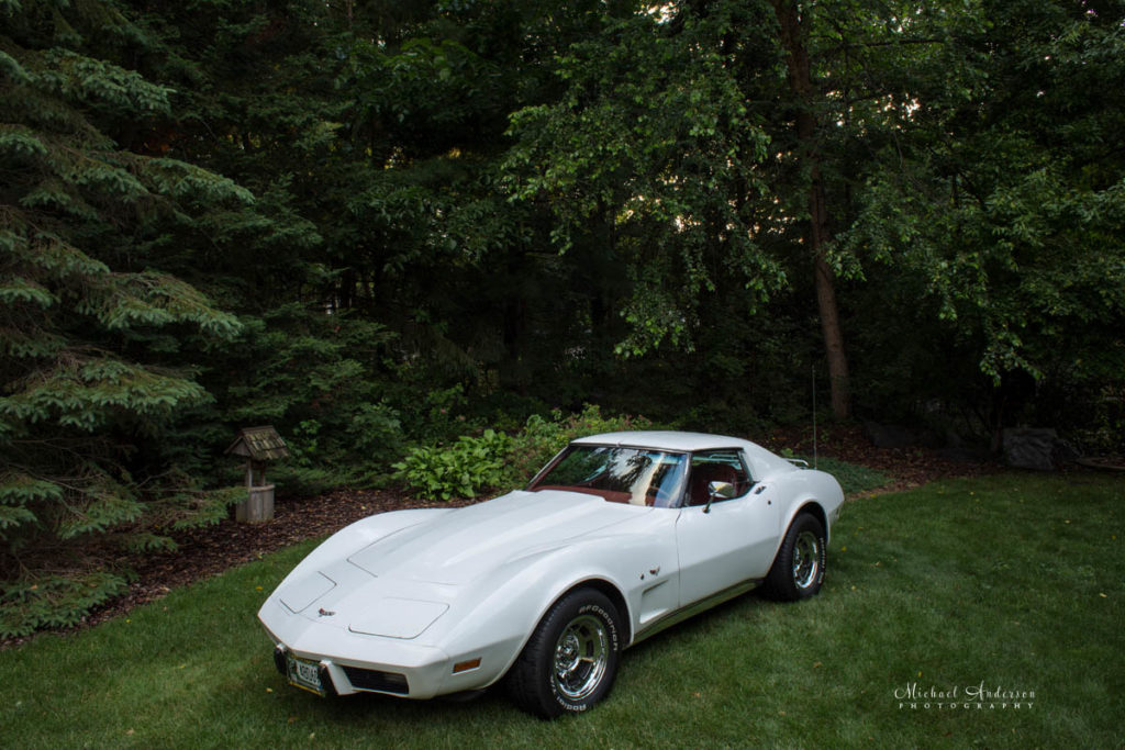 1977 Classic Corvette before light painting.