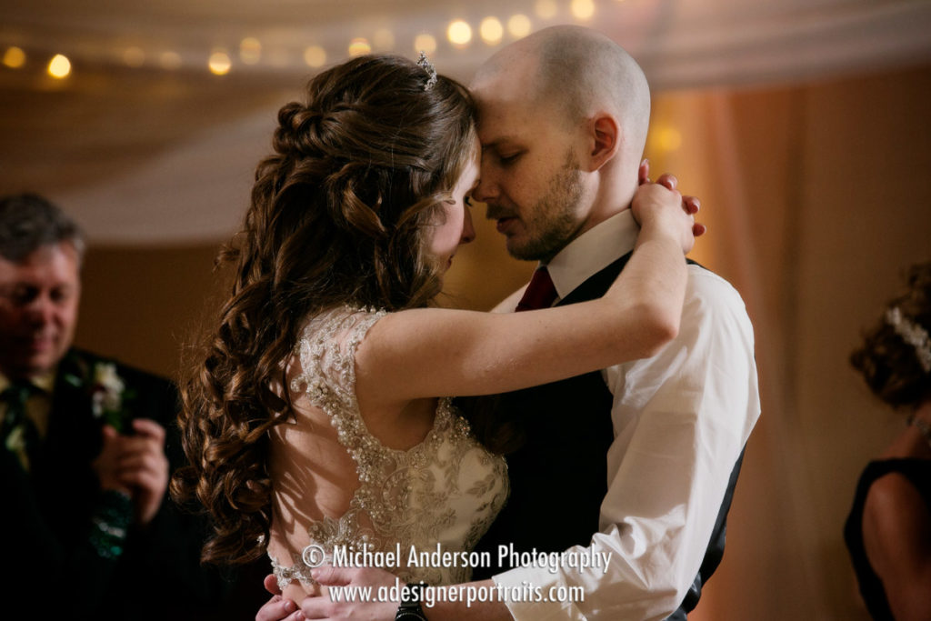 Wedding photography Minneapolis Marriott Northwest. Bride and groom first dance.