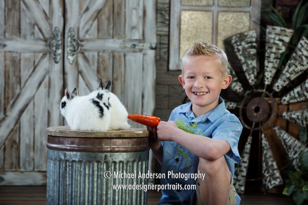 Mounds View MN Portrait Photographer Easter Photos With Real Bunnies.