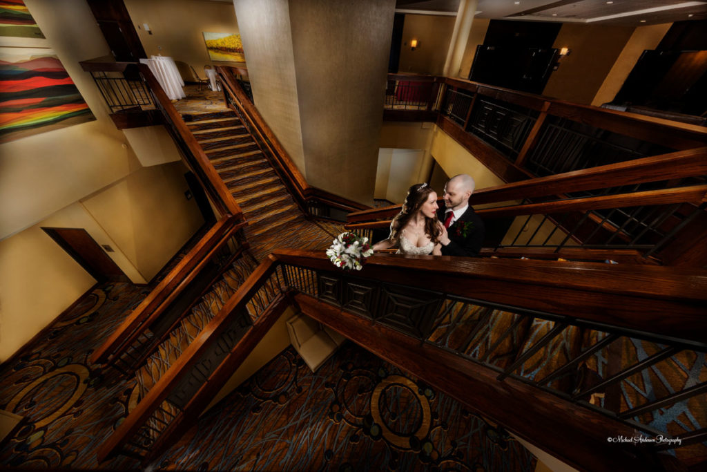 A pretty light painted wedding photograph created at the Minneapolis Marriott Northwest.