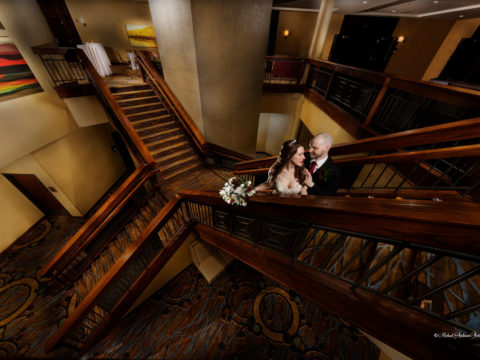 A pretty Light Painted Wedding Photograph Minneapolis Marriott Northwest.