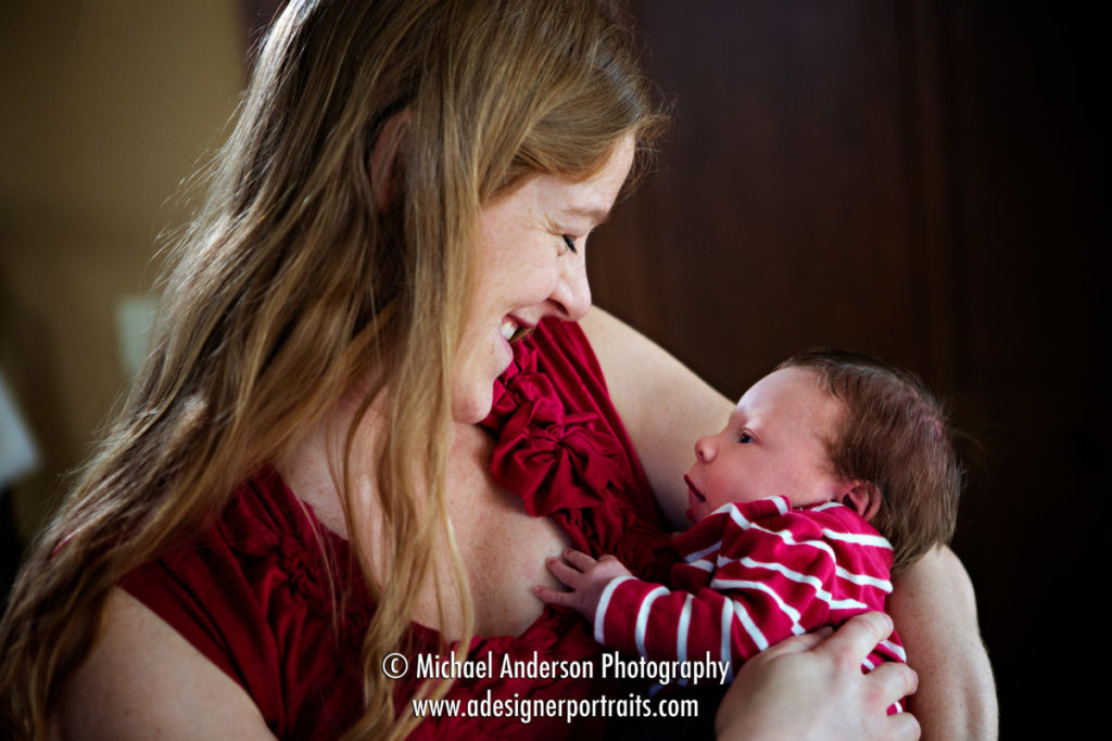 Eleven-day-old newborn photos of Charlotte and her mommy.