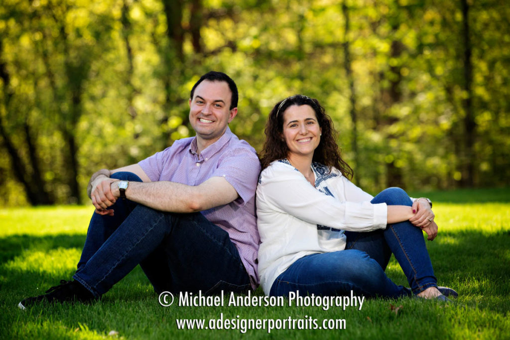 Elm Creek Park Reserve engagement photos. Cute couple sitting in the grass.