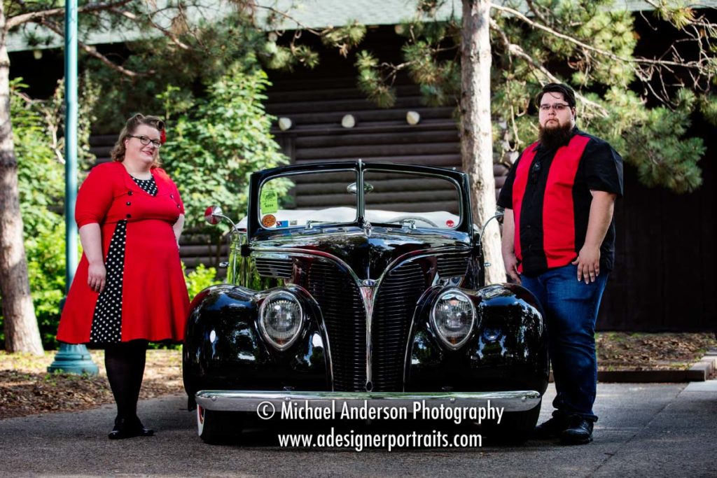 Taran and Heather's Back To The 50's engagement portraits.