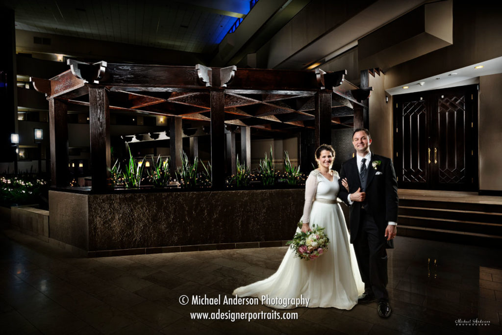Sheraton Minneapolis West Hotel Light Painting. A unique light painted wedding photo created at the Sheraton Minneapolis West Hotel in Minnetonka, MN.