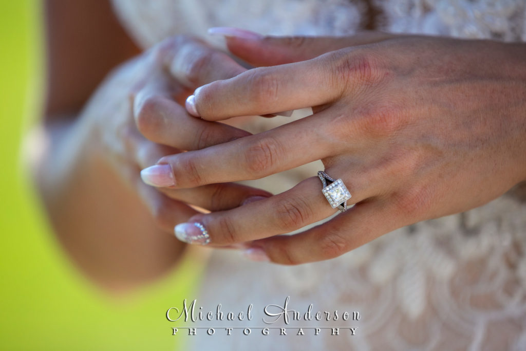 Mystic Lake Casino wedding pictures of the brides pretty wedding ring!