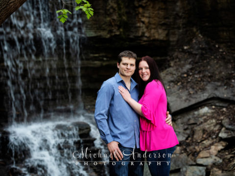 Cute engagement photos at Hidden Falls Regional Park in St. Paul, MN.