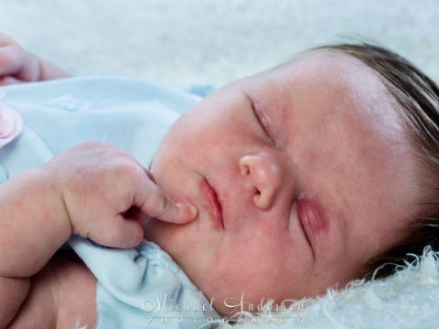 Newborn photo of sweet little Benedetta.