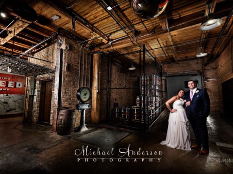 Solar Arts Building light painting with a bride and groom in the photo.