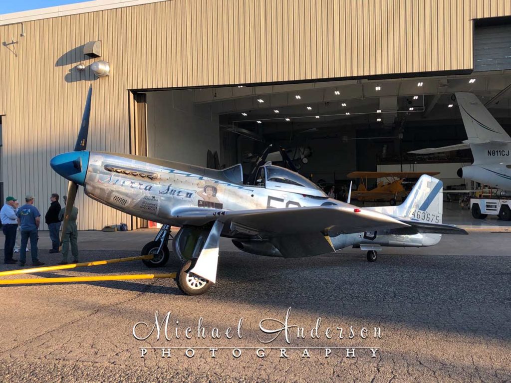 Photo of the P-51D Mustang Fighter, Sierra Sue II at Flying Cloud Airport in Eden Prairie, MN.