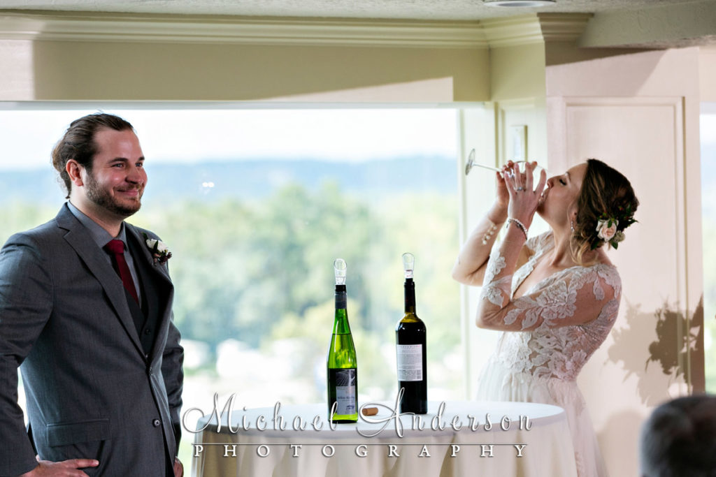 A "wine ceremony" during a Saint James Hotel wedding ceremony.