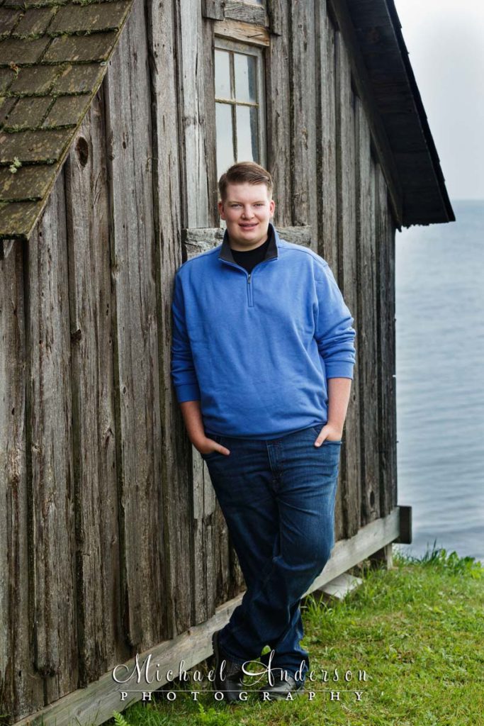 A nice senior photo at the old boathouse near Two Harbors, MN.