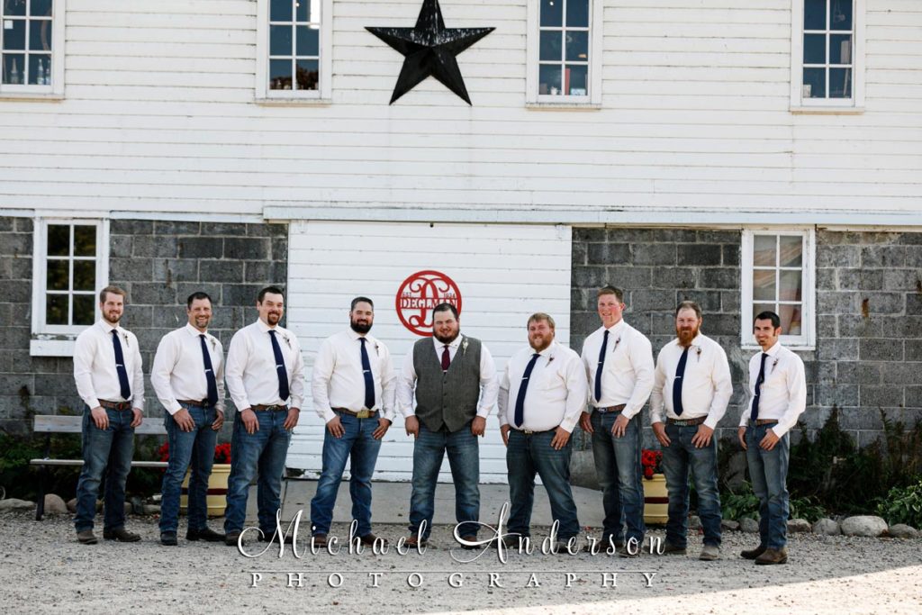 The Historic Deglman Farm wedding photograph of the groom and his groomsmen.