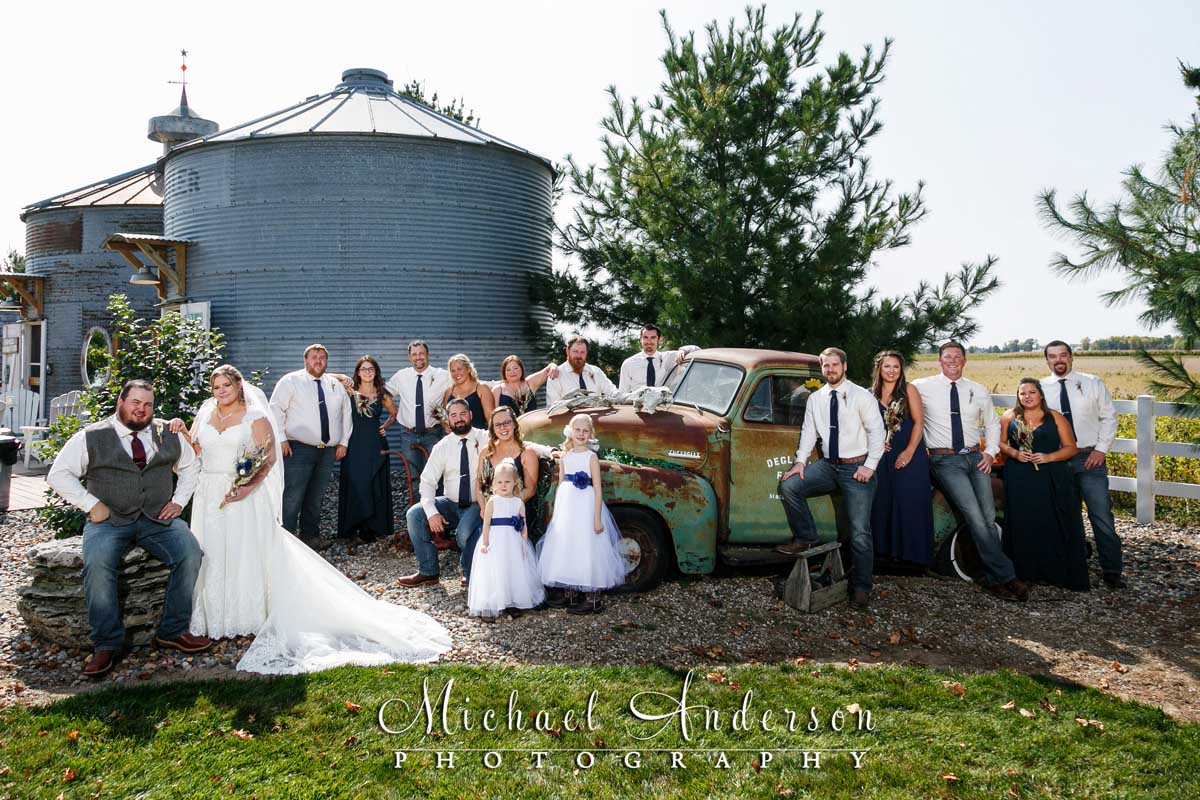 The Historic Deglman Farm wedding photograph of the wedding party.
