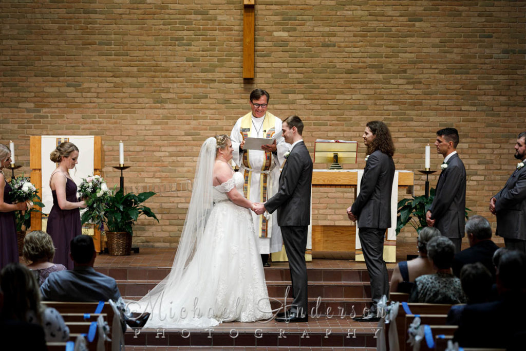 Alex and Alyssa's wedding vows at St. Phillip the Deacon Lutheran Church in Plymouth, MN.