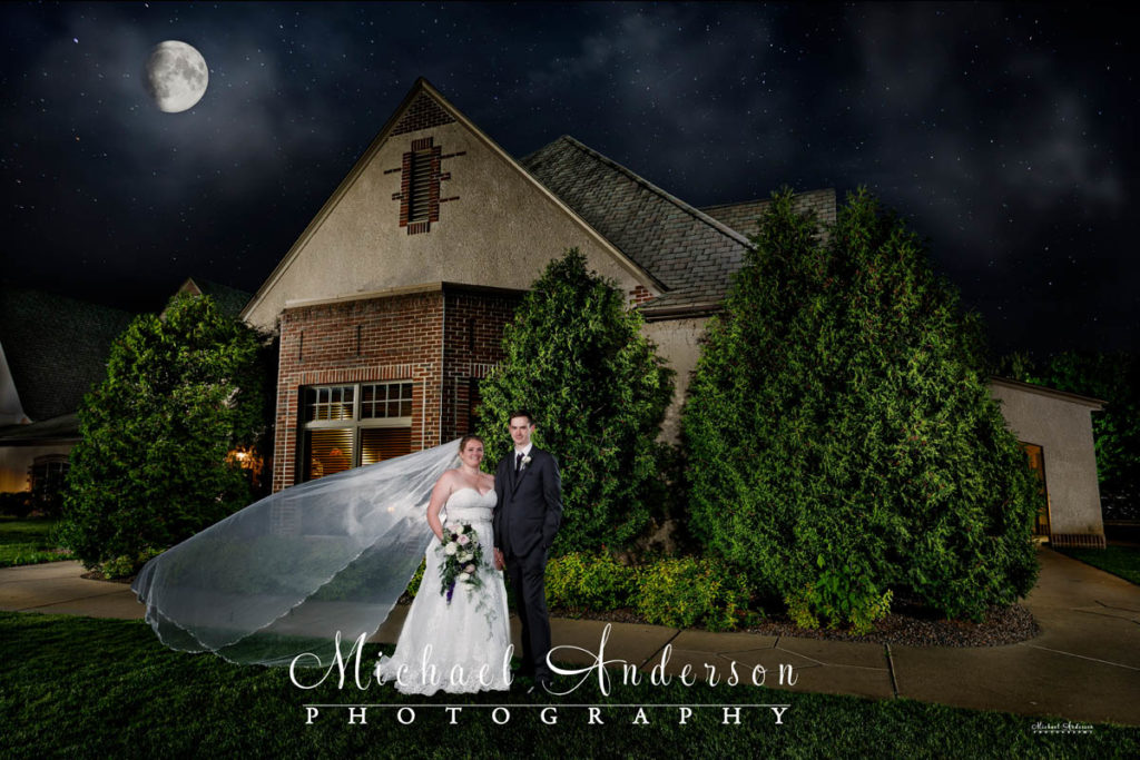 A pretty light painted wedding photograph of a cute couple at Golden Valley Country Club.