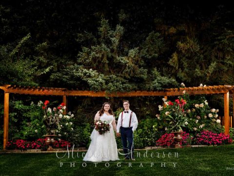 A pretty wedding light painting in broad daylight at Lake Elmo Event Center.