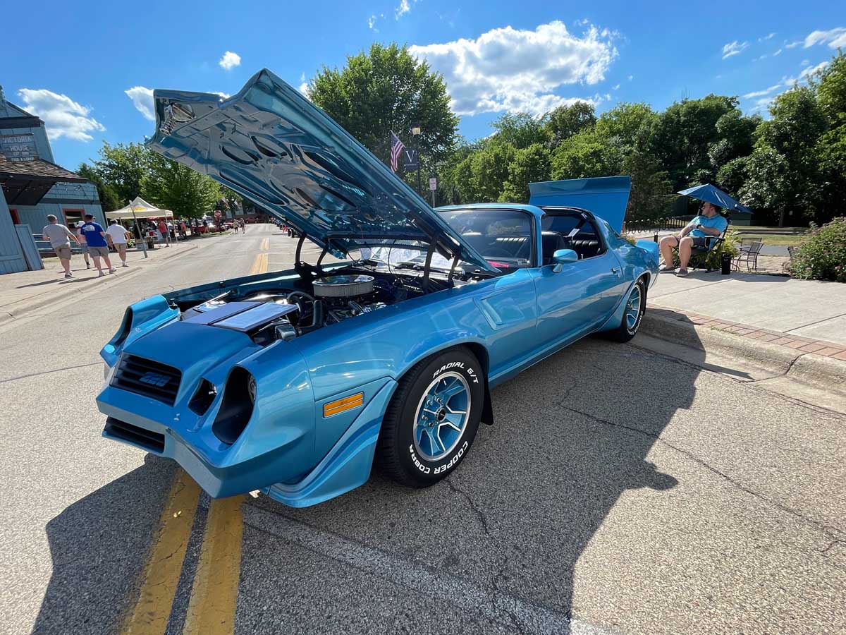 A 1980 Chevrolet Camaro Z28 on display at the Victoria Classic Car Night in Victoria, MN.