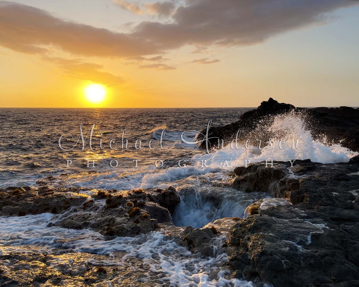 A beautiful sunset captured with an iPhone at Pele's Well near Kona, Hawaii.