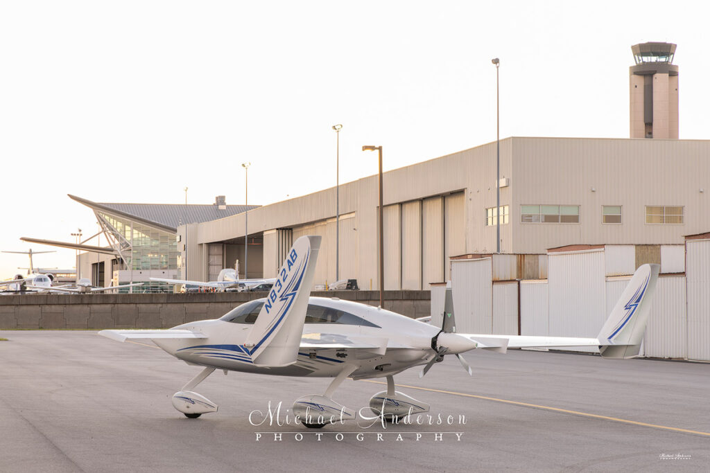 Photo of 2000 Velocity Experimental Aircraft N832AB taken prior to light painting it.