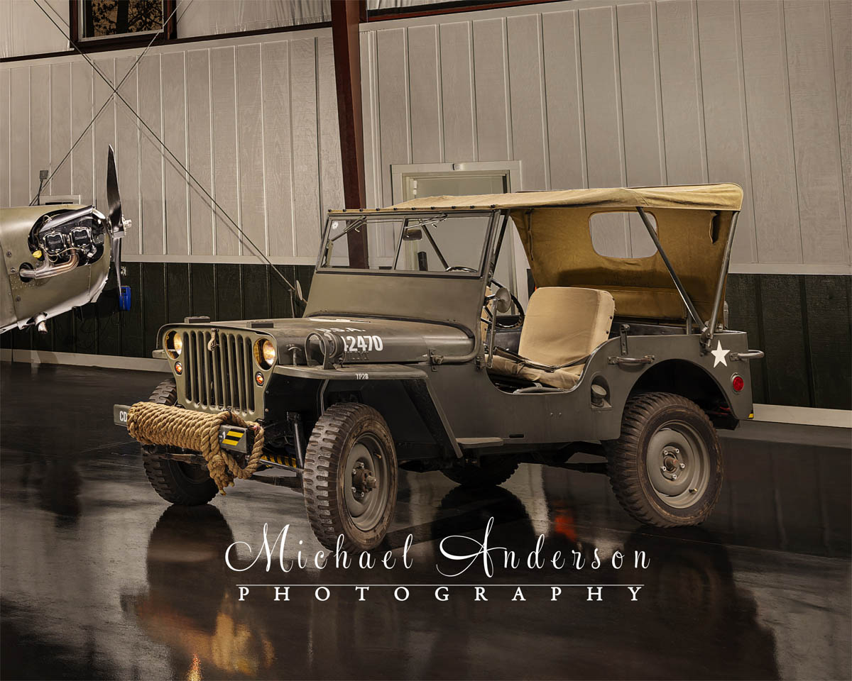 A cool light painted photograph of a Jeep.
