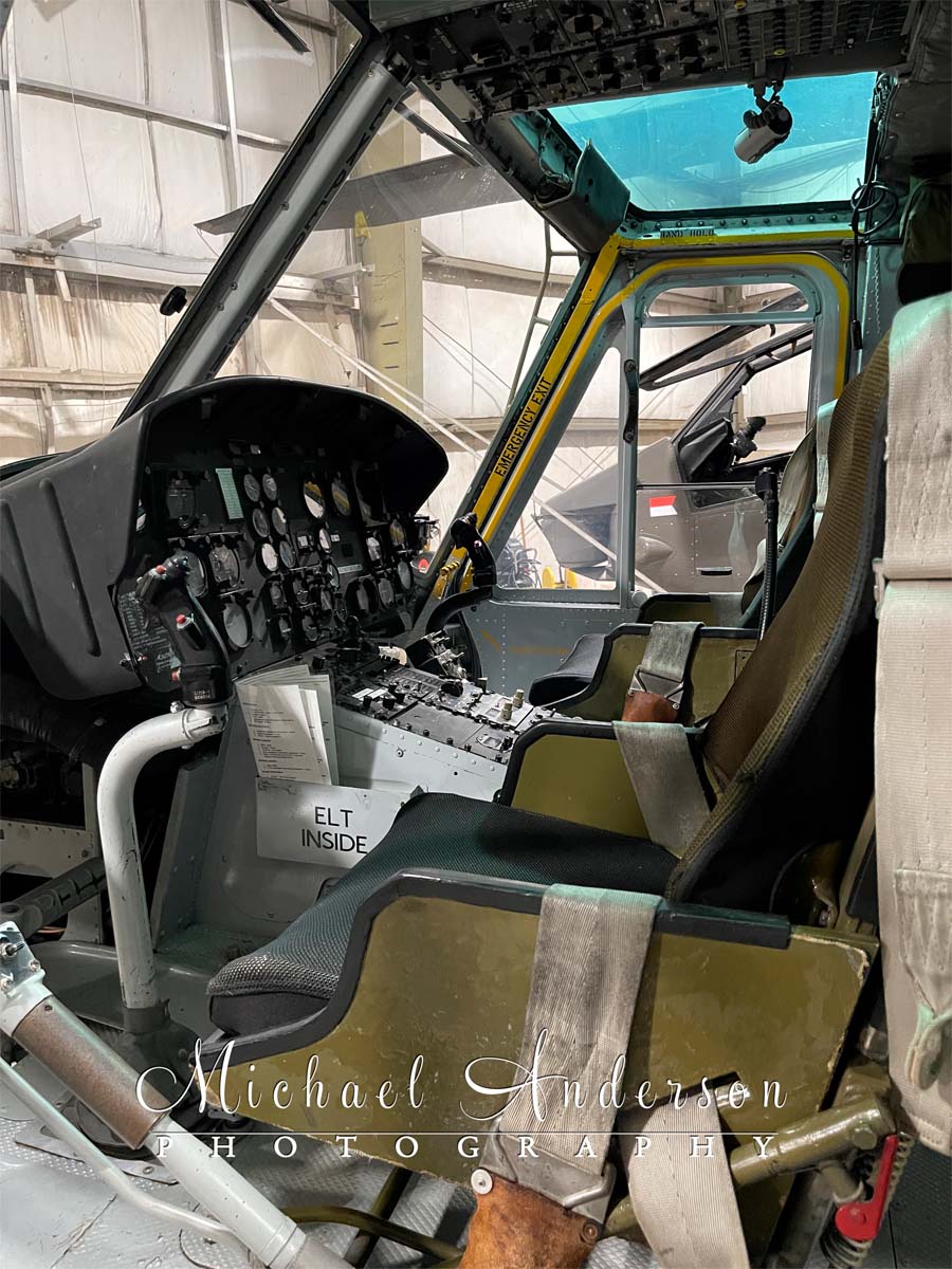 The cockpit of UH-1H Huey N426HF.