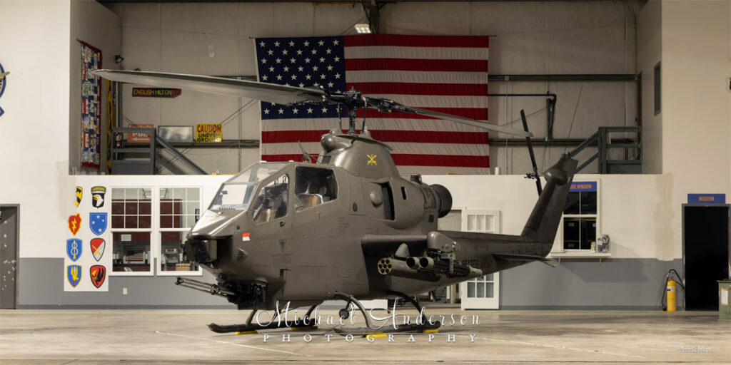 Set-up-photo-AH-1F-Cobra-N826HF-helicopter-before-light-painting