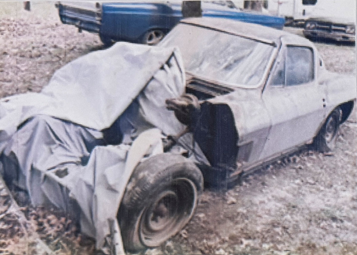 A 1967 C2 Corvette Coupe in need of a major restoration.
