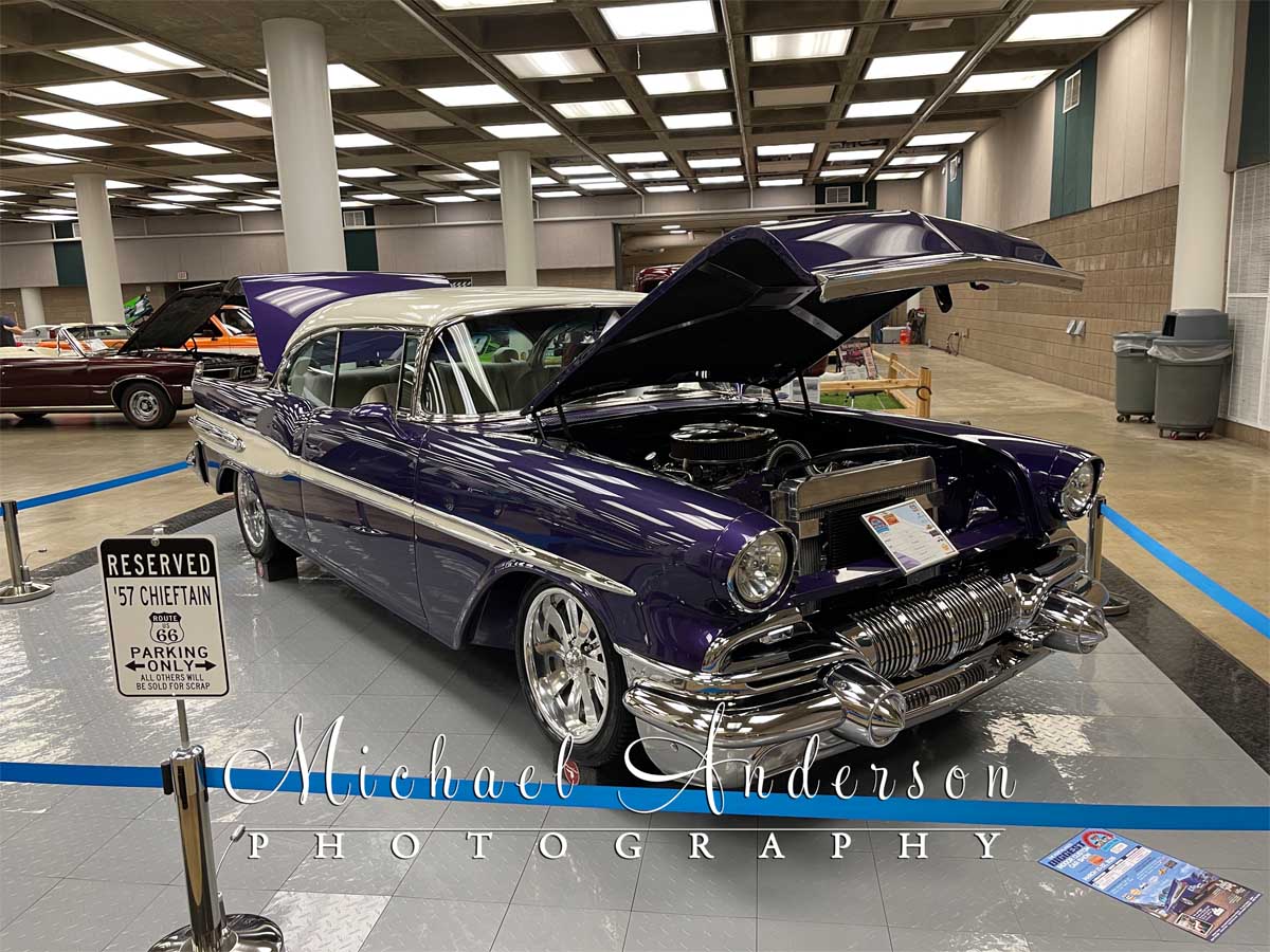 A stunning 1957 Pontiac Chieftain at the 2026 Motorhead Madness in Duluth, MN.