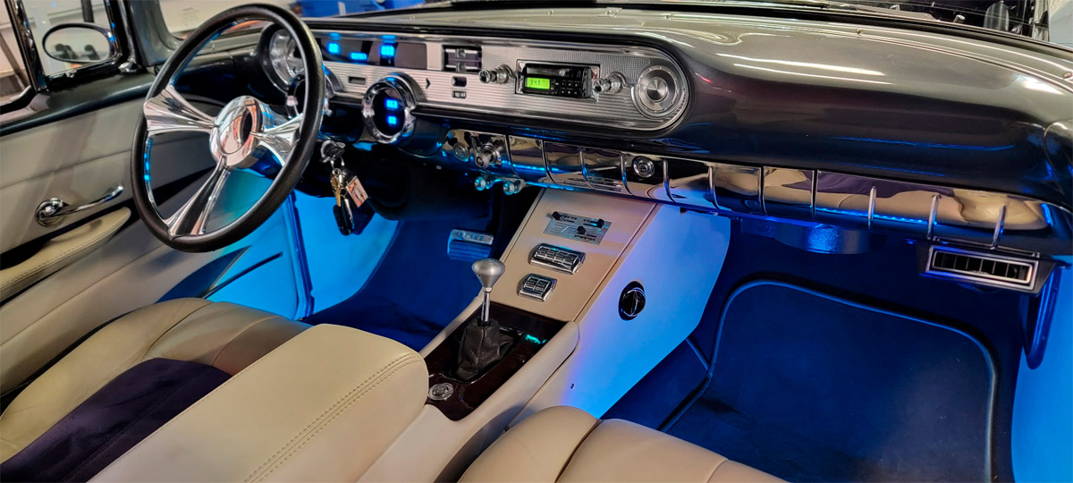 The wonderful interior of a 1957 Pontiac Chieftain.